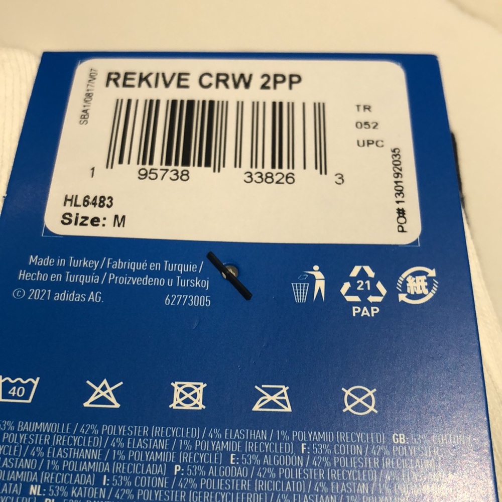 🆕 Adidas Rekive Crew Socks - Picture 3 of 9